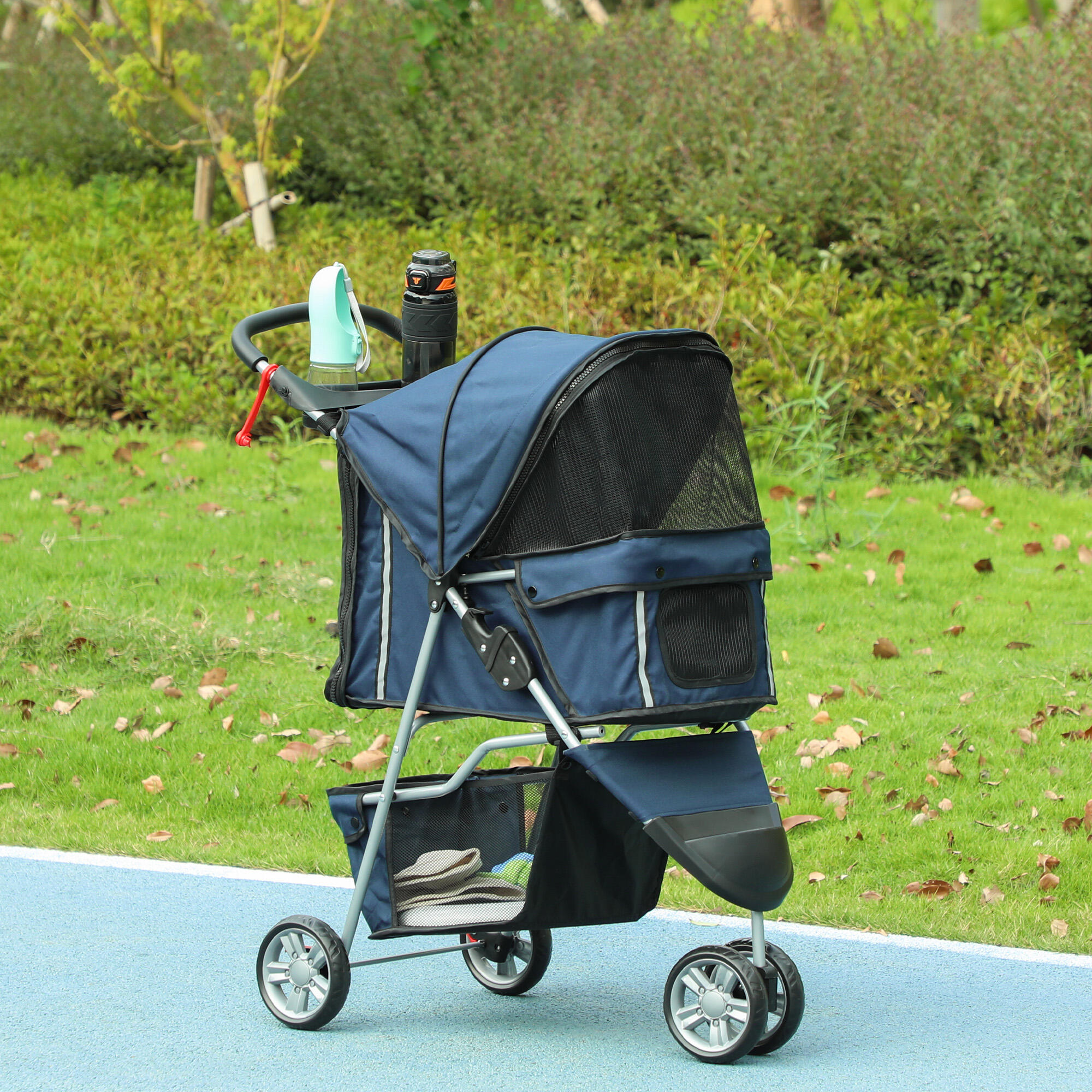 Cochecito para Perros PawHut 75x45x97 cm Azul 2/7