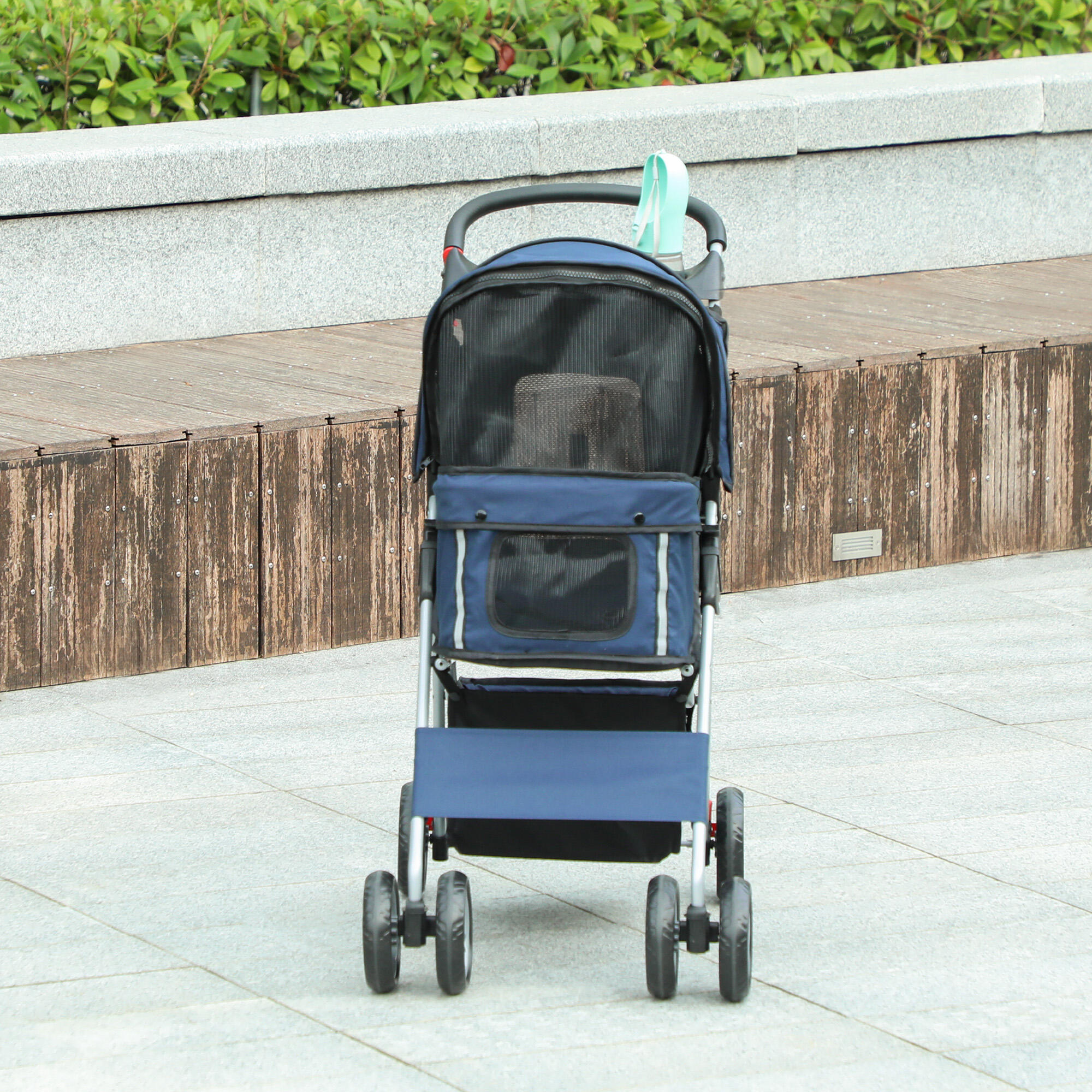Cochecito para Perros PawHut 75x45x97 cm Azul 2/7