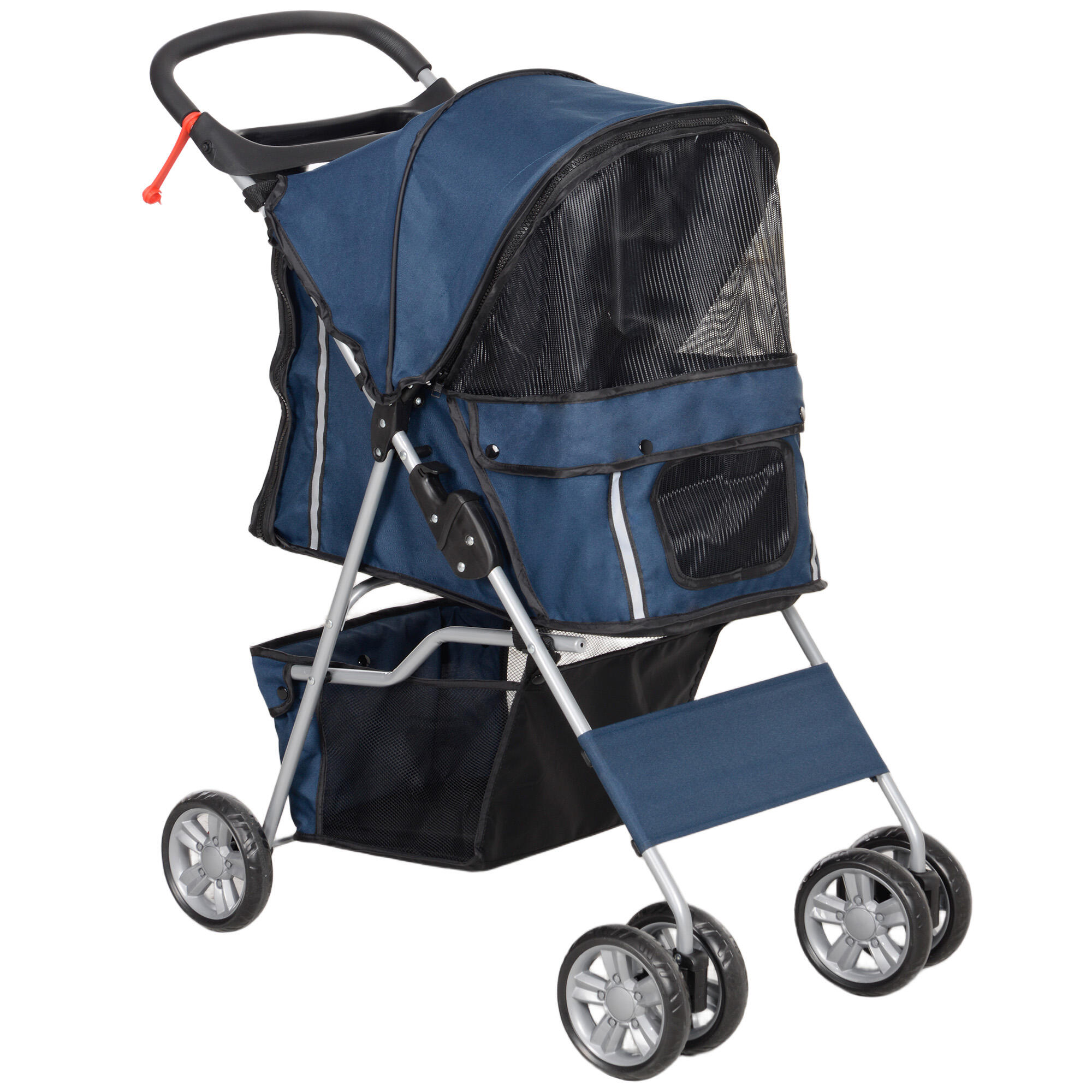 PAWHUT Carrinho de passeio para animais de estimação 75x45x97 cm azul PawHut
