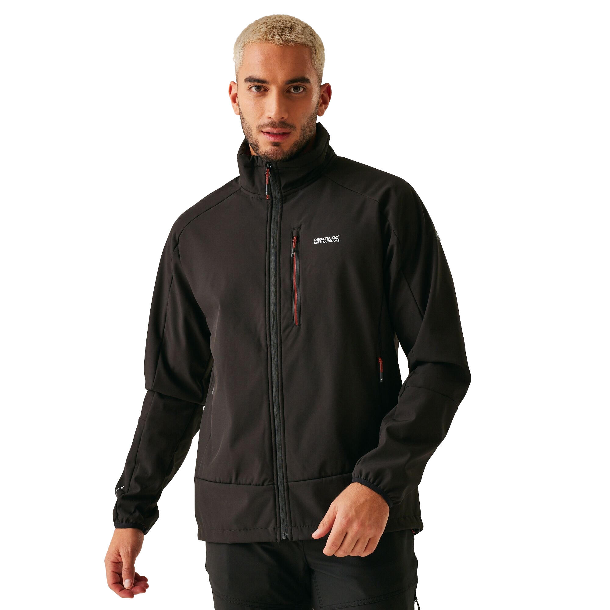 Veste Softshell MOUTDALE Homme (Noir / Ocre Rouge) 3/5
