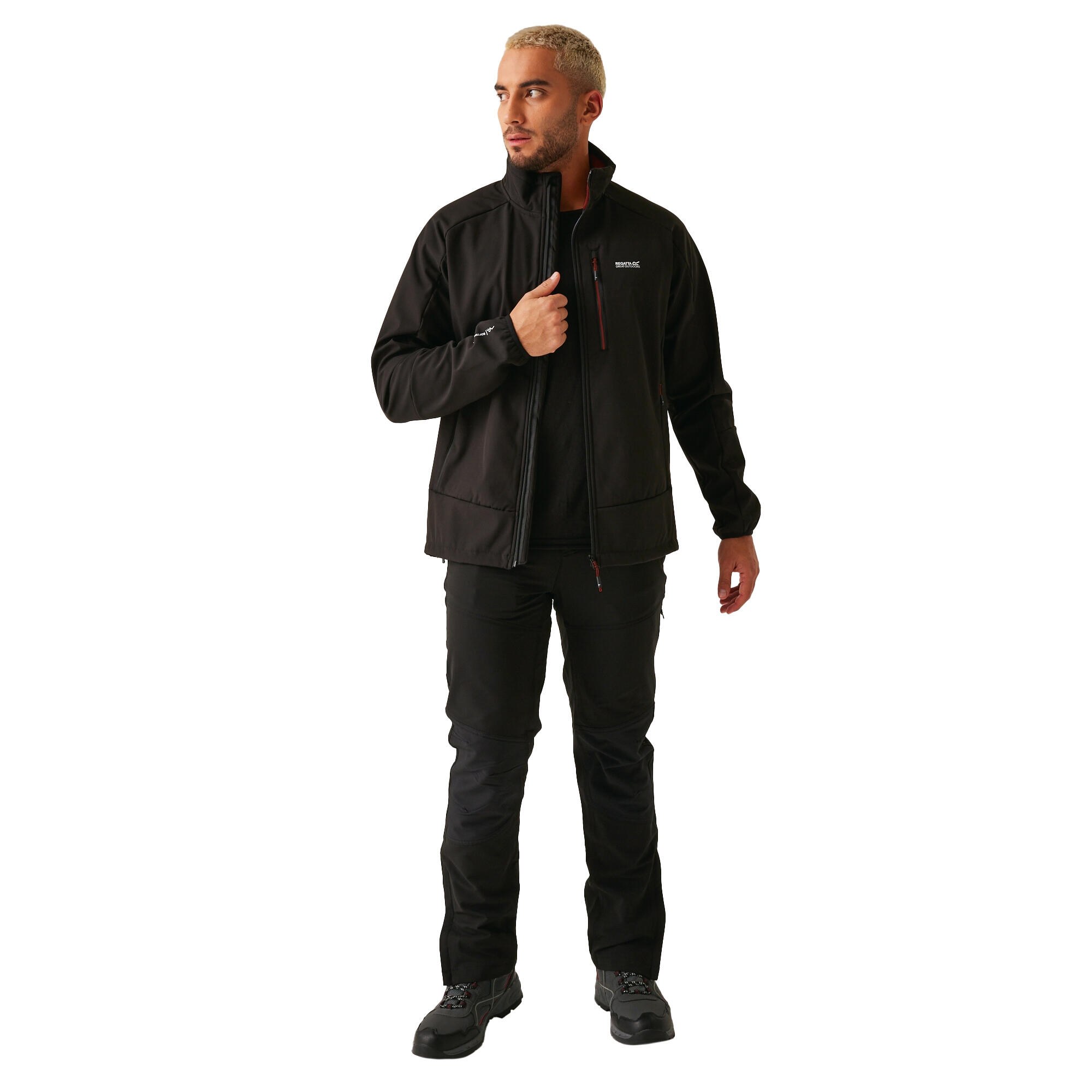 Veste Softshell MOUTDALE Homme (Noir / Ocre Rouge) 4/5