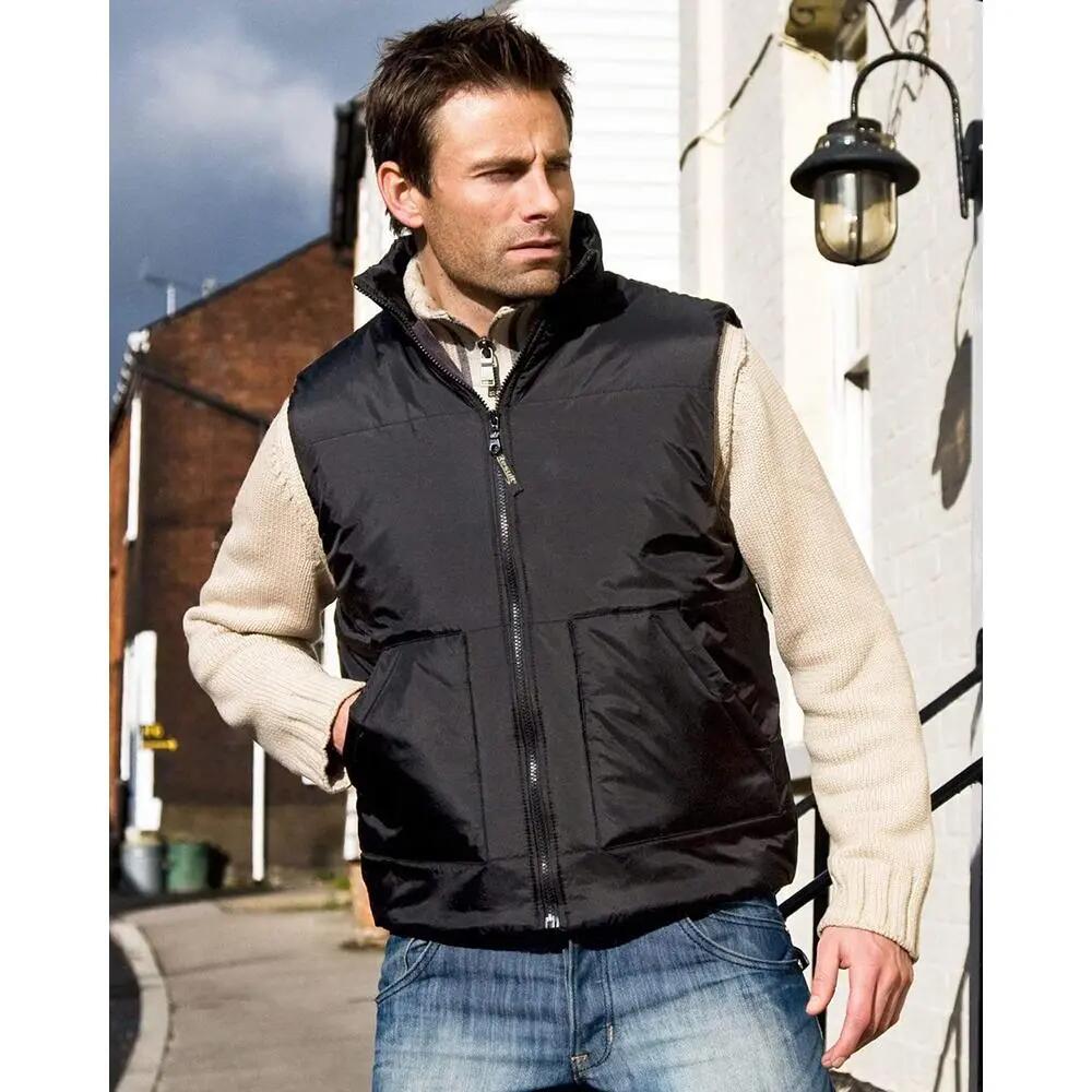 Fleece Lined Bodywarmer Water Repellent Windproof Jacket (Black)