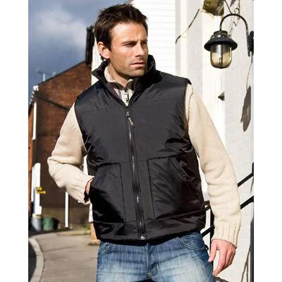 Fleece gevoerde bodywarmer waterafstotend windproof jasje (zwart)