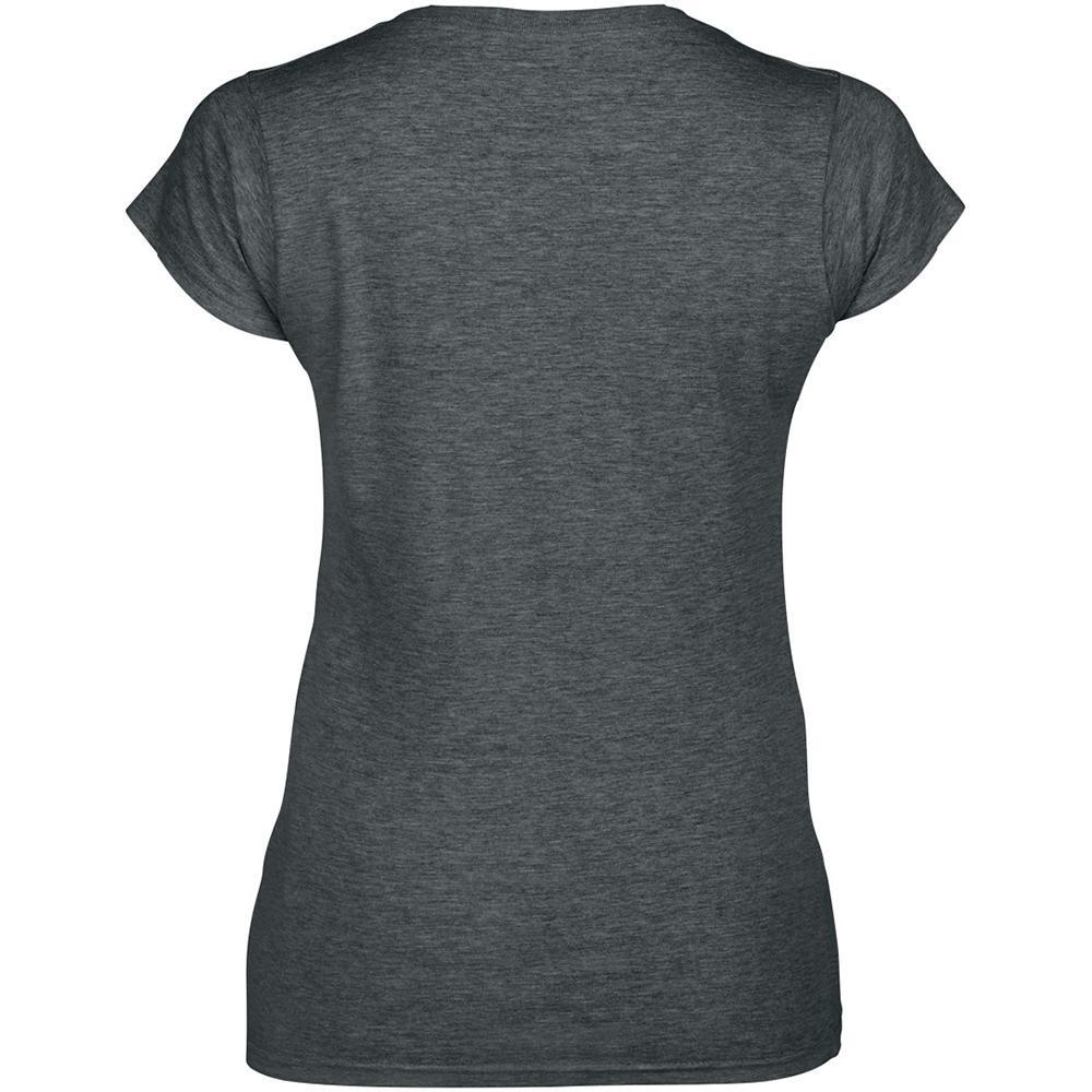 Camiseta de manga corta con cuello en forma de V para mujer Gris oscuro 2/4