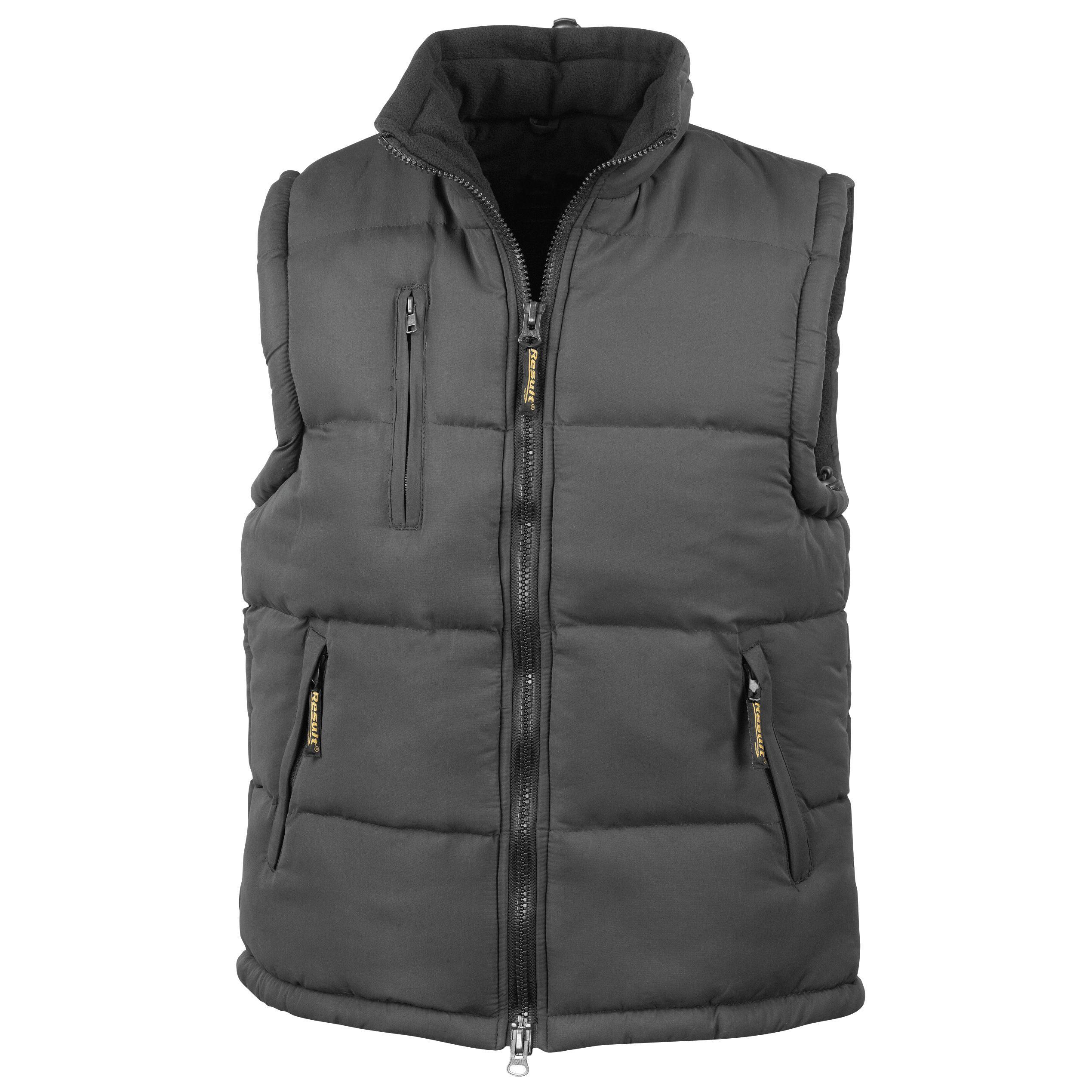 RESULT Heren Ultra Gewatteerde Bodywarmer Waterafstotend Winddicht Jasje (Zwart)