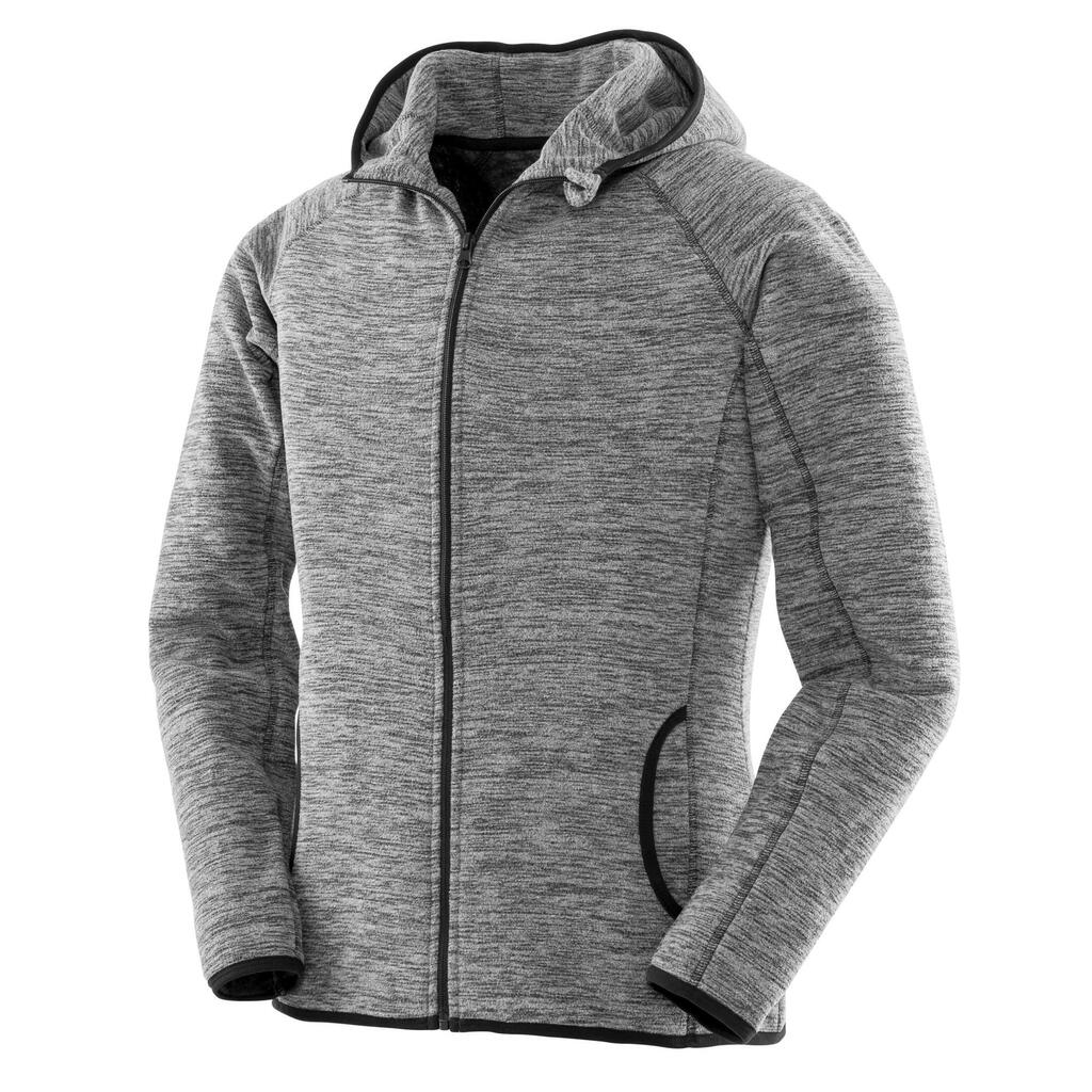 Womens/Ladies Microfleece Fitness Full Zip Hoodie (Grey)