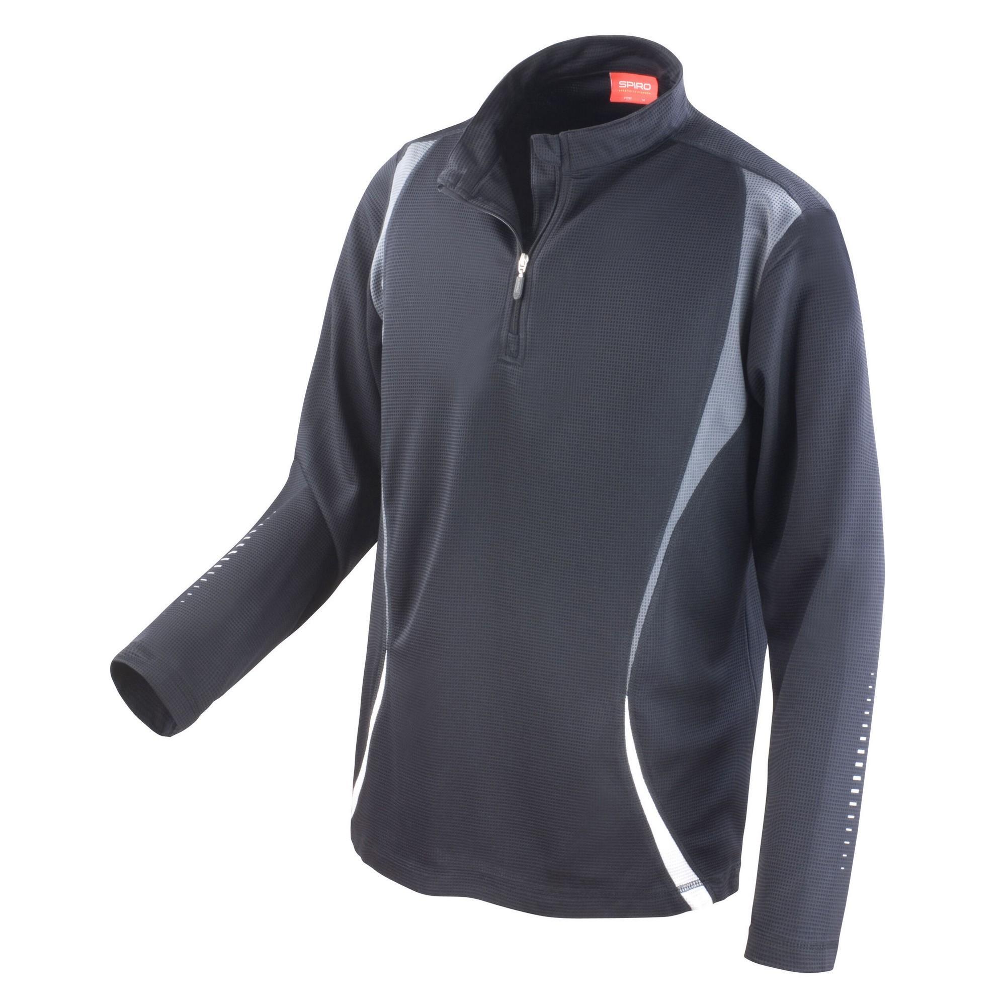 SPIRO Unisex Trainingsbasislaag voor volwassenen (Zwart/Grijs/Wit)