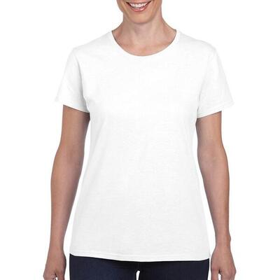 Maglietta 100% Cotone Donna Gildan Bianco