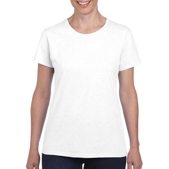 Maglietta 100% Cotone Donna Gildan Bianco