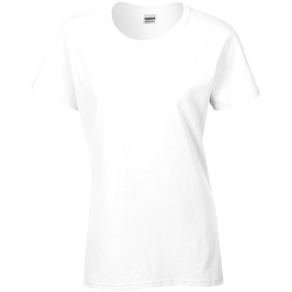 Ladies/Womens Heavy Cotton Missy Fit Short Sleeve TShirt (White)
