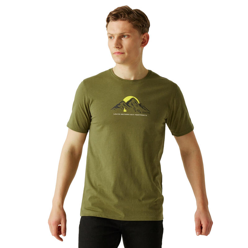 Tshirt LEAVE NOTHING BUT FOOTPRINTS CLINE Homme (Vert Néphrite)