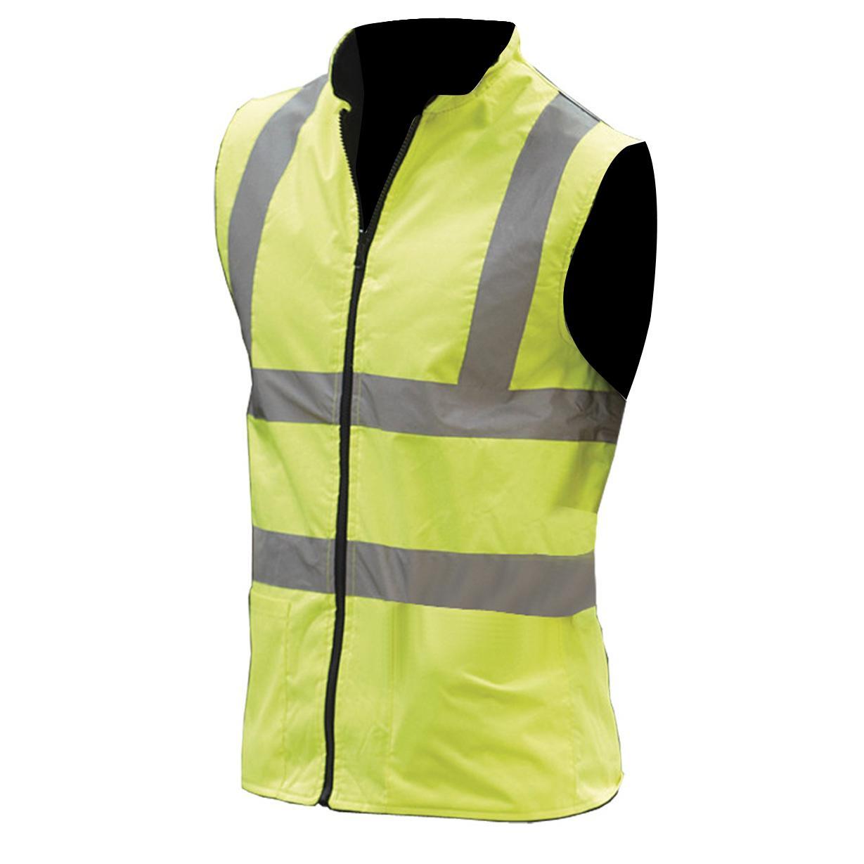 Roupa de Trabalho HiVis Reversível Colete de Velo / Casaco Amarelo Alta