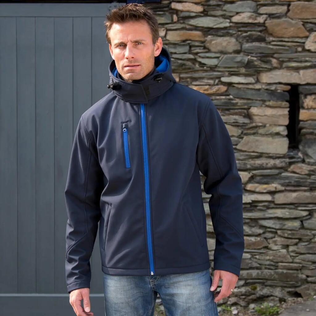 Core Mens Lite Hooded Softshell Jacket (Navy/Royal)