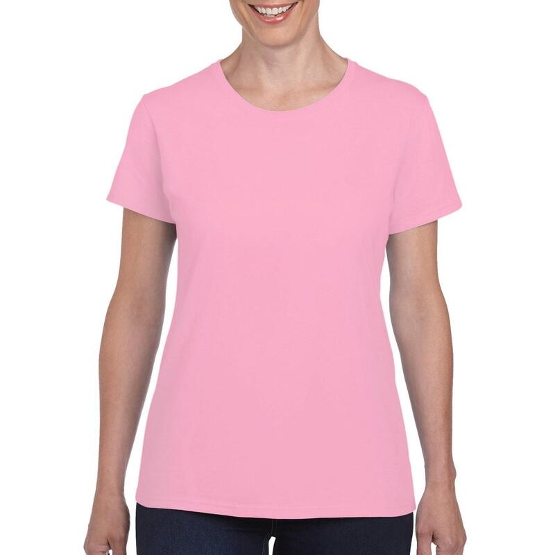 Tshirt À Manches Courtes Coupe Féminine Femme (Rose Clair)