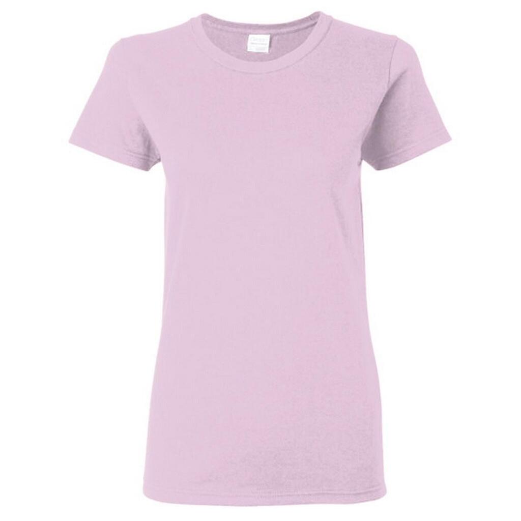 Ladies/Womens Heavy Cotton Missy Fit Short Sleeve TShirt (Light Pink)
