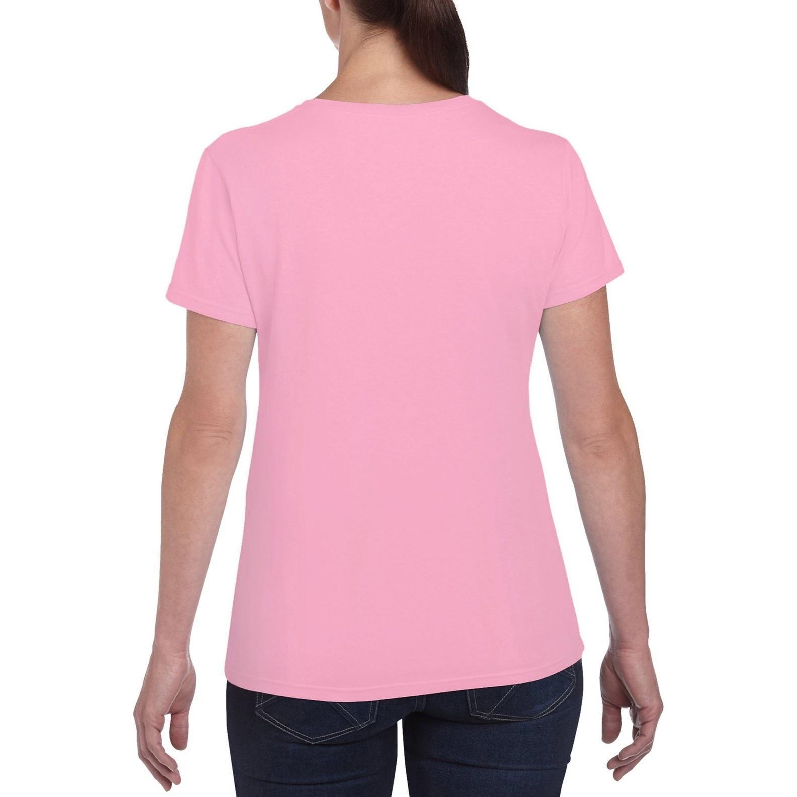 Tshirt À Manches Courtes Coupe Féminine Femme (Rose Clair) 2/4