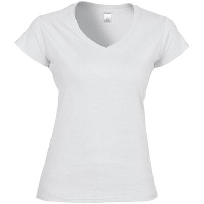 Dames zachte stijl korte mouw vhals tshirt (sportgrijs (rs))