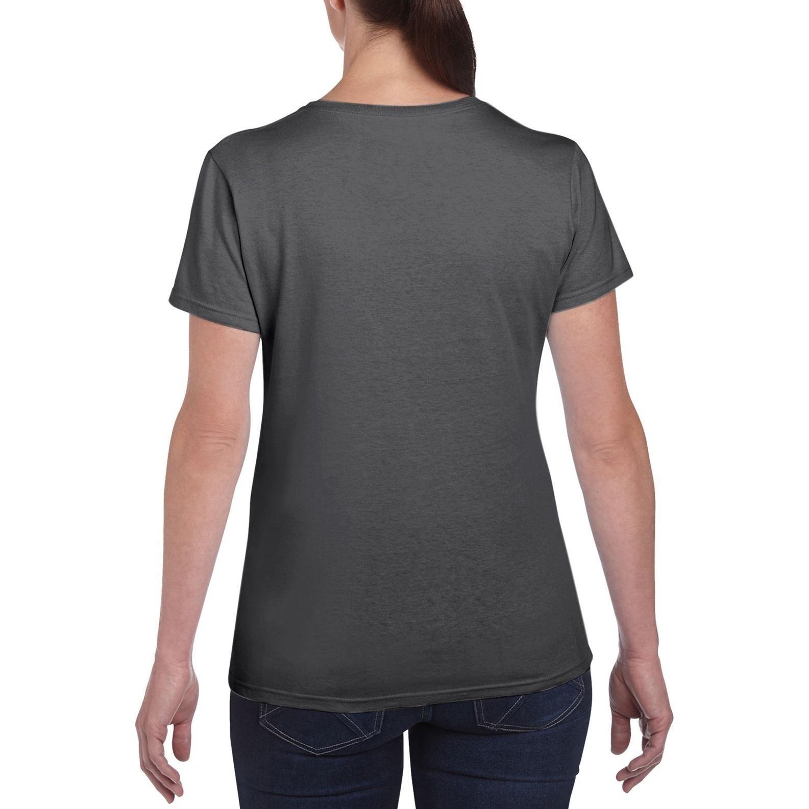 Tshirt À Manches Courtes Coupe Féminine Femme (Gris Foncé) 2/3