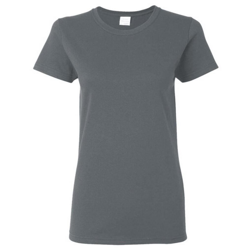 Ladies/Womens Heavy Cotton Missy Fit Short Sleeve TShirt (Dark Heather)