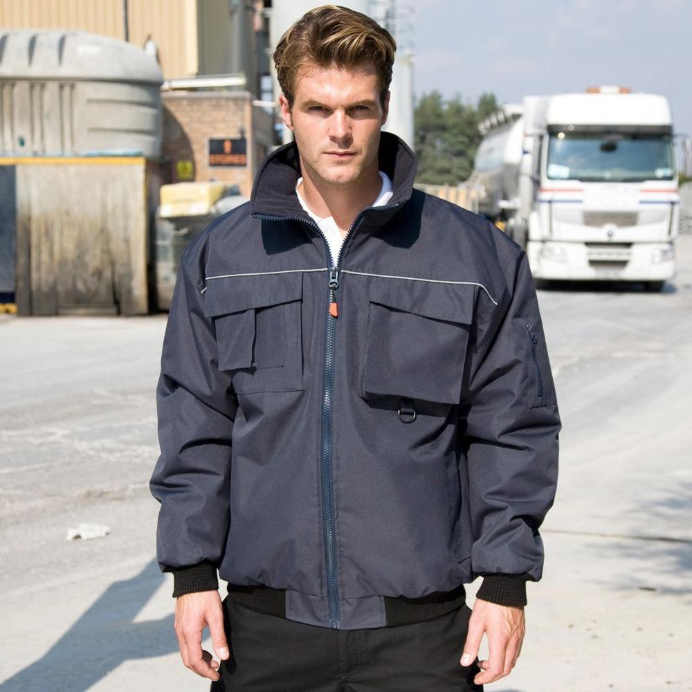 Giacca Stile Pilota Uomo Result Blu Navy 3/4