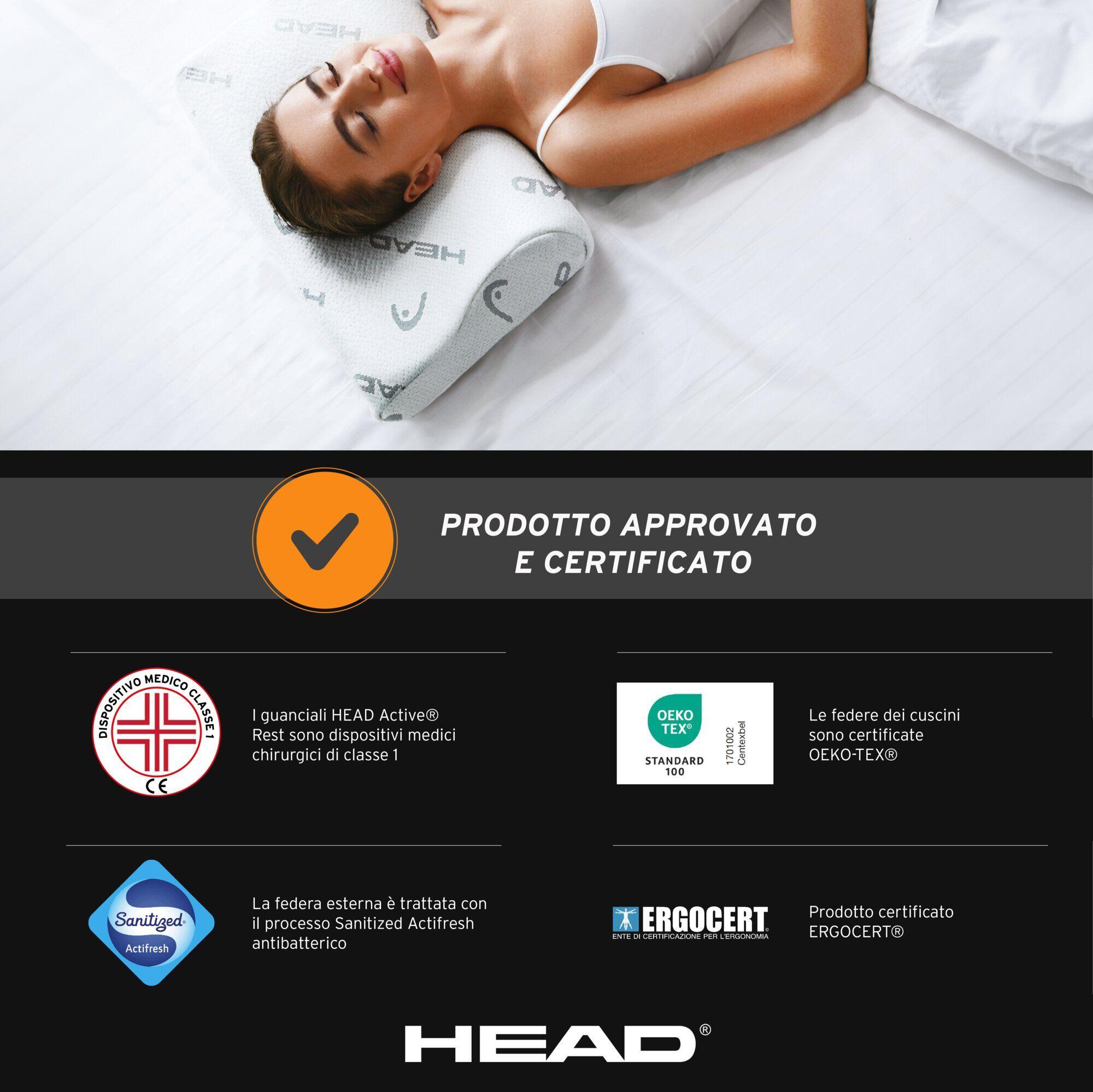 Oreiller en mousse mémoire sculpté, housse en tissu traité avec CellActive®. 5/5
