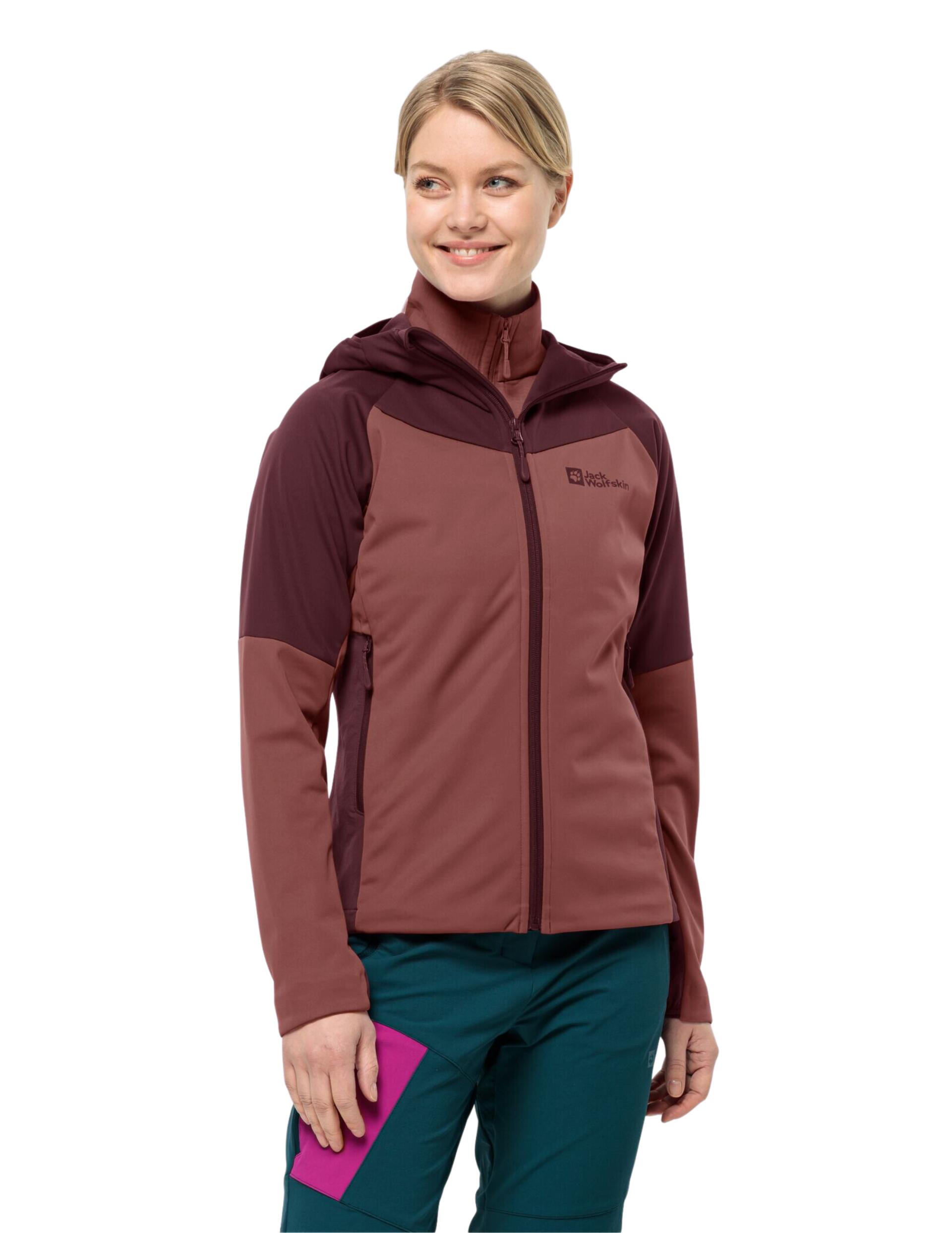 Veste SoftShell Jack Wolfskin Brisstal Hoody femme 38 rosa 2/4