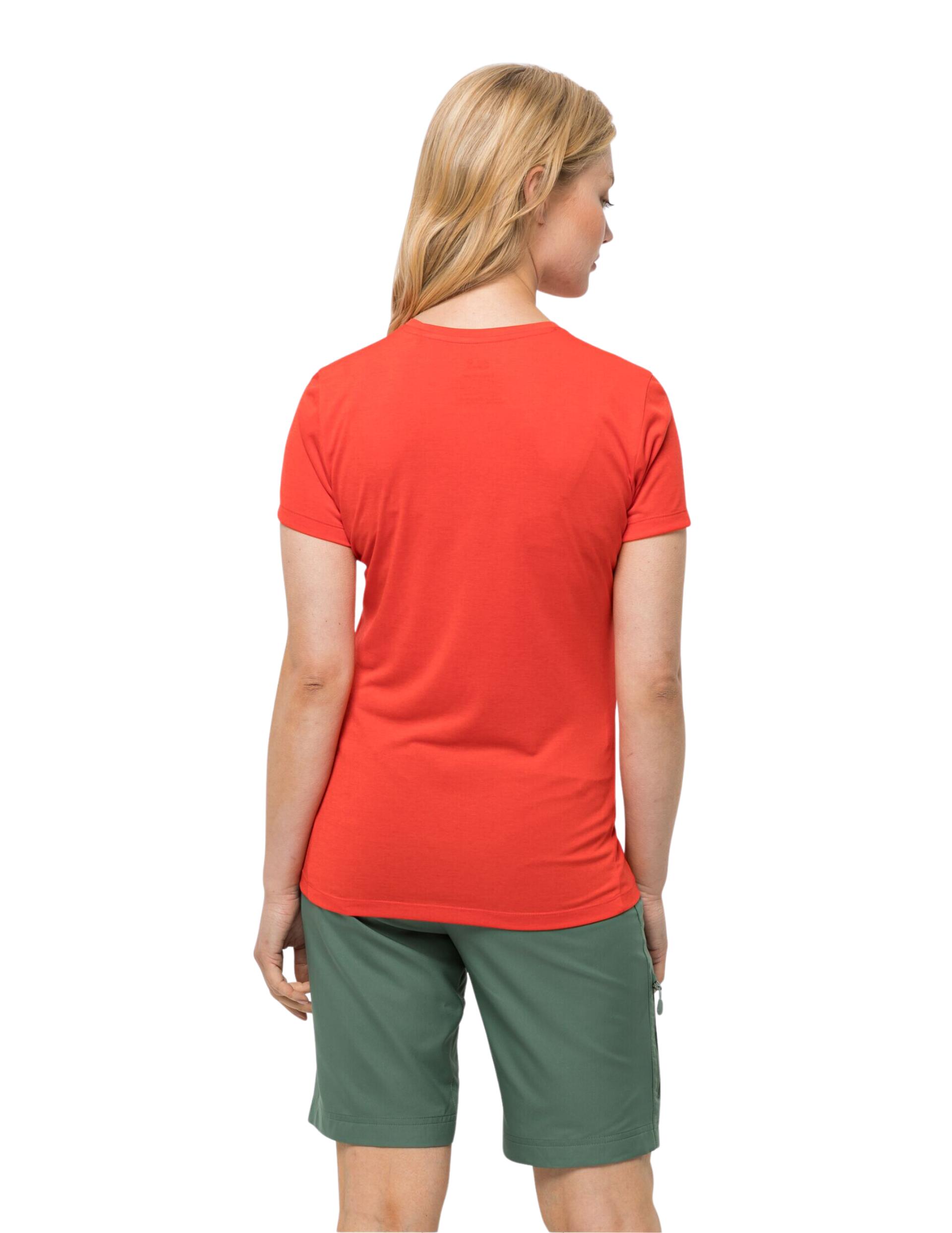 T-shirt randonnée Jack Wolfskin Crosstrail Graphic femme rouge XS 3/4