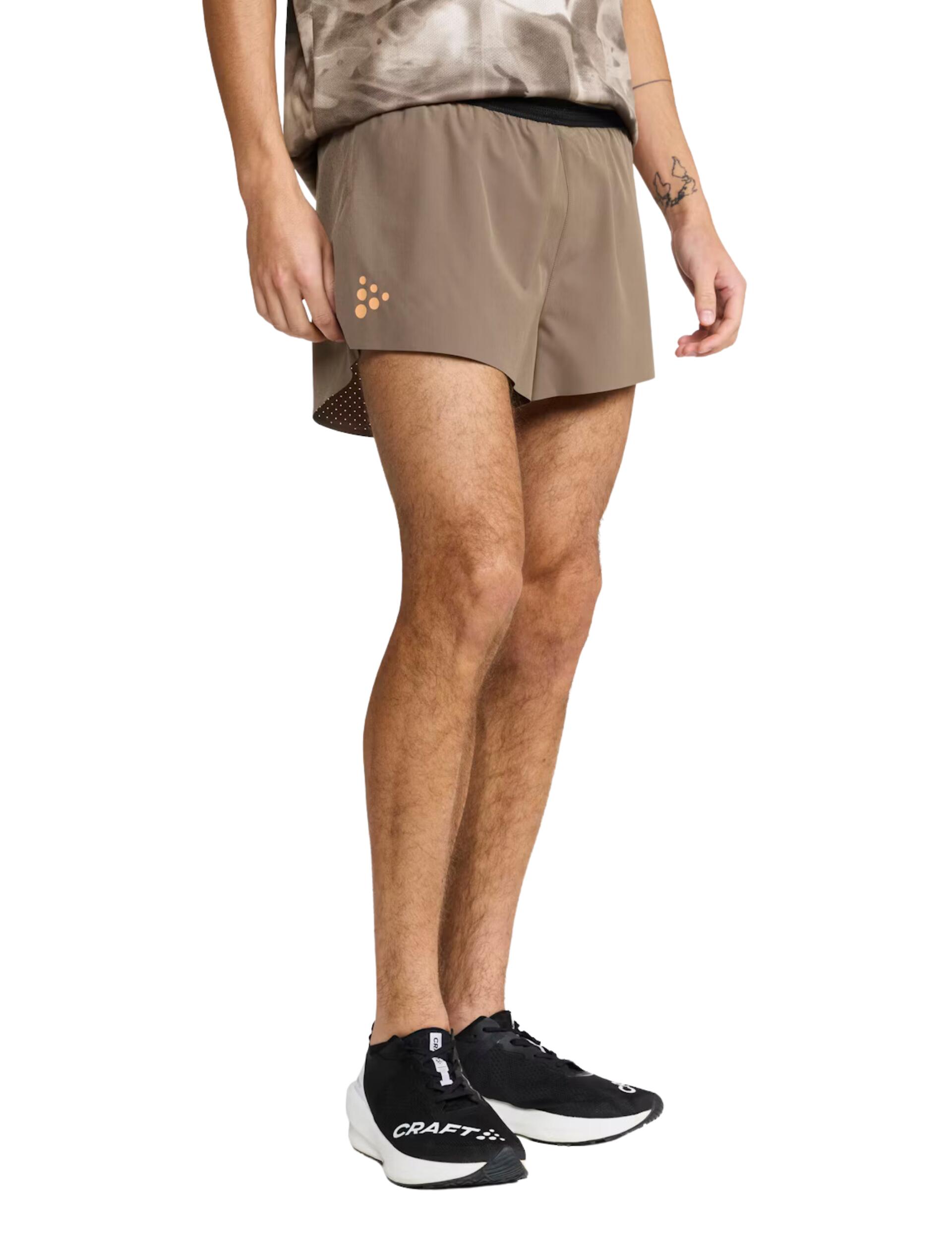 Short running Craft Pro Hypervent Split Homme beige XL polyester ventilé 1/3