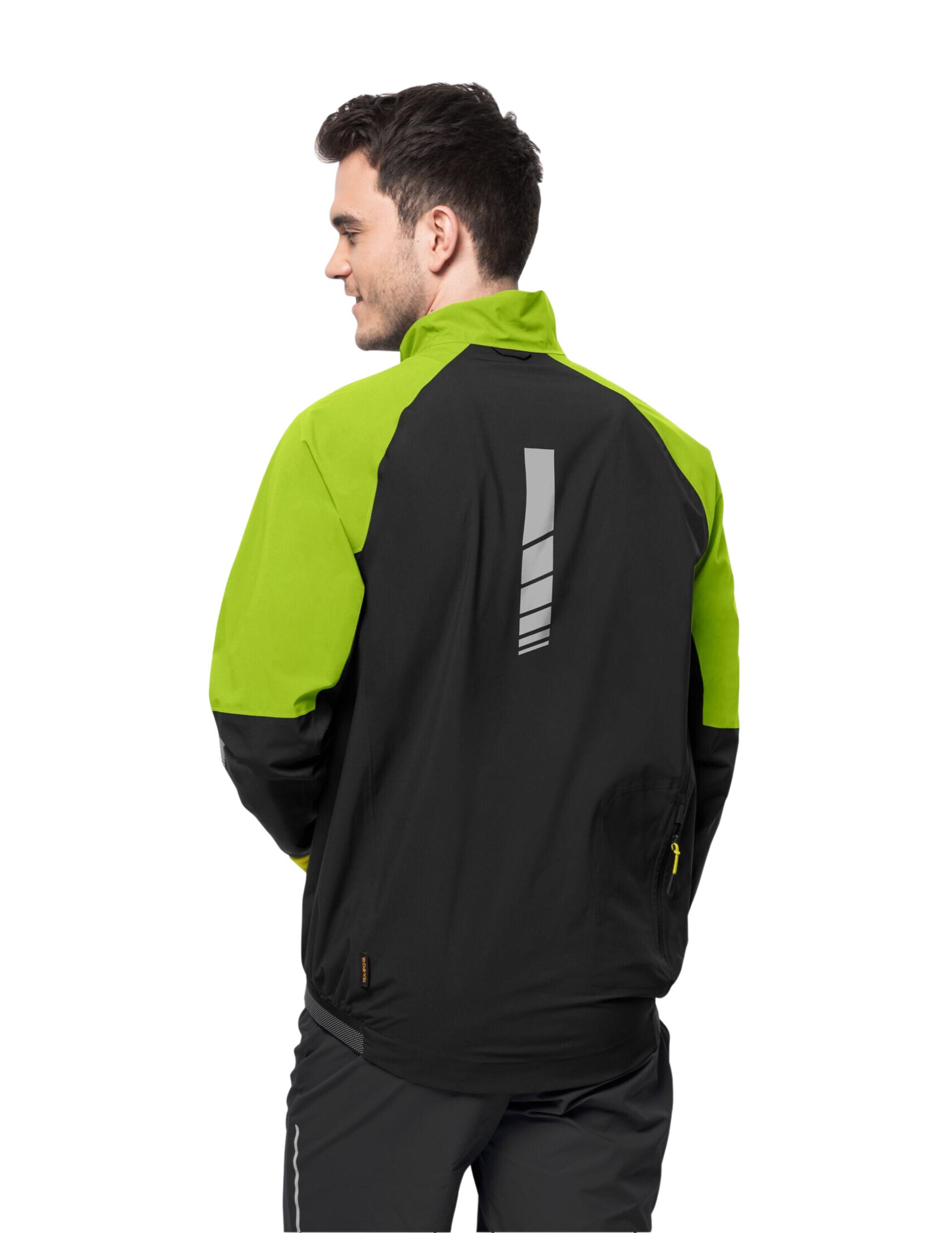 Veste imperméable Jack Wolfskin Morobbia 2.5L homme verte, compacte 3/4