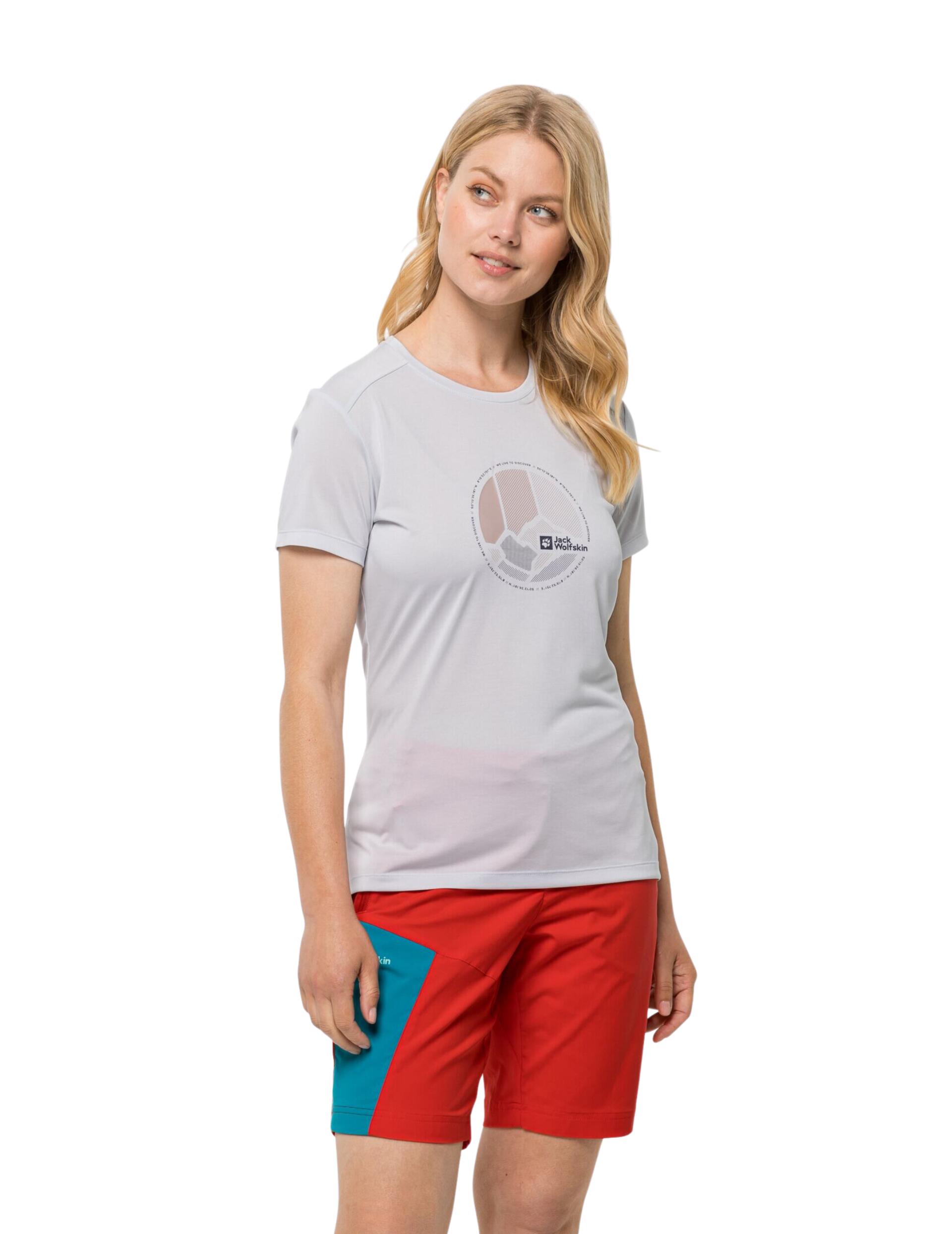 T-shirt randonnée JACK WOLFSKIN Crosstrail Graphic blanc taille 42 2/4