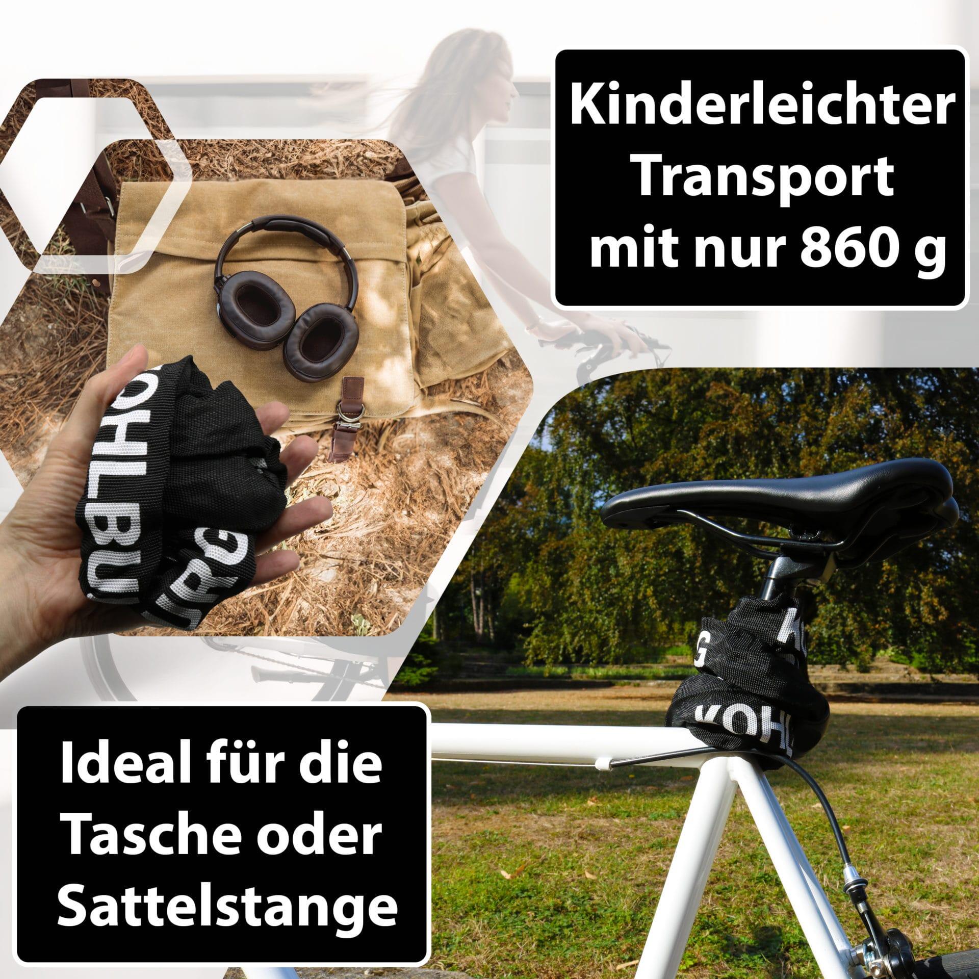 Langes Kettenschloss 115cm mit Zahlenkombination für E-Bike und Fahrrad 5/8