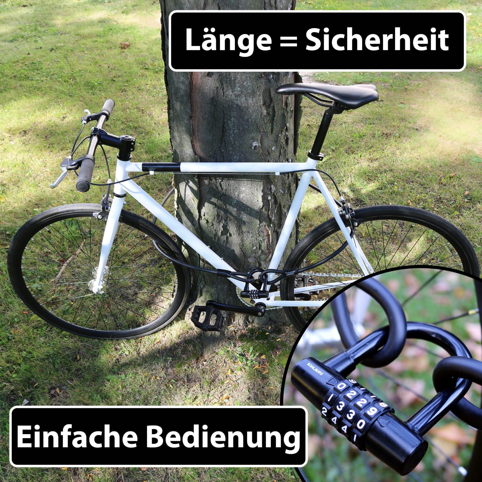 200cm Kabelschloss mit Zahlenkombination, Zahlenschloss mit Stahlseil 6/7