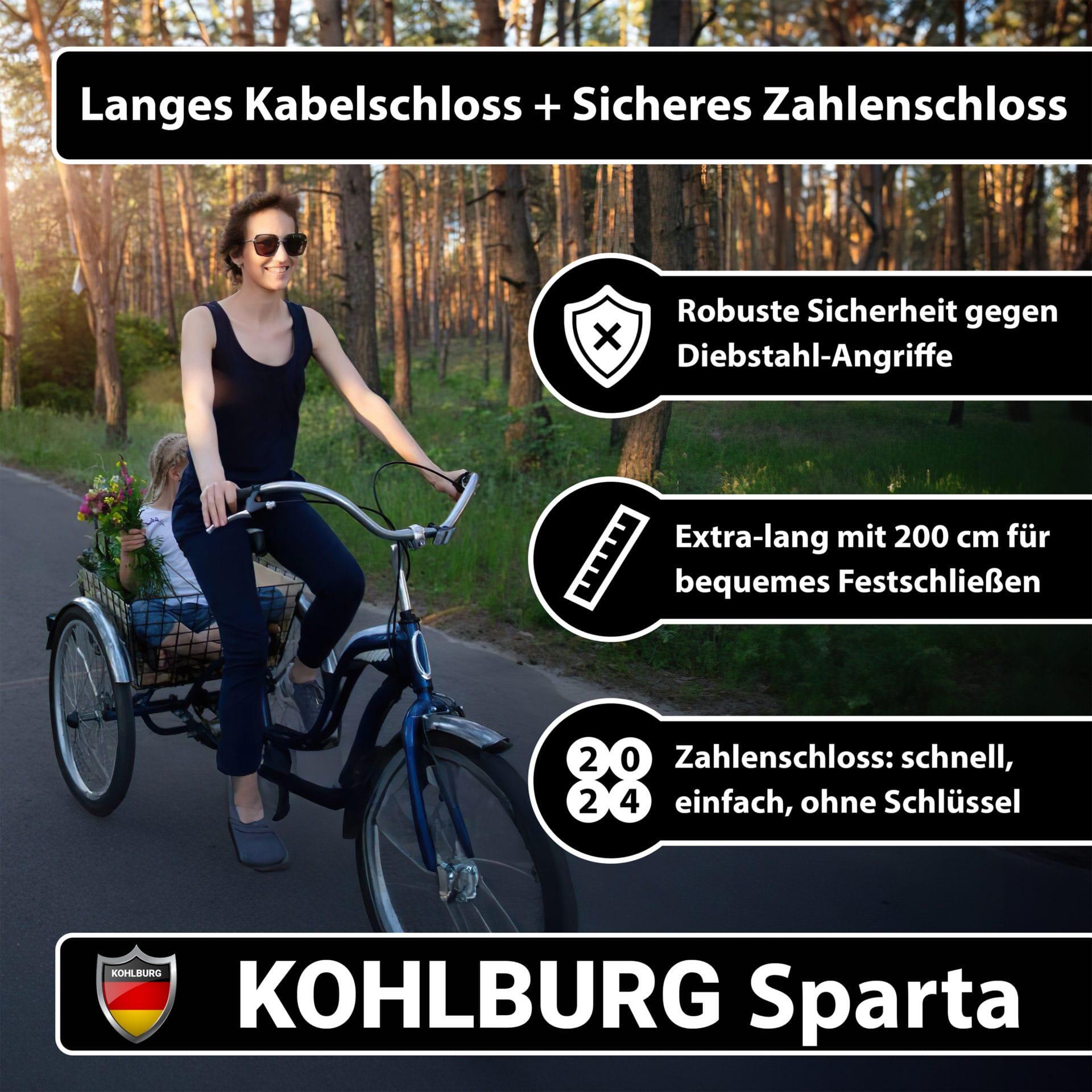 200cm Kabelschloss mit Zahlenkombination, Zahlenschloss mit Stahlseil 7/7