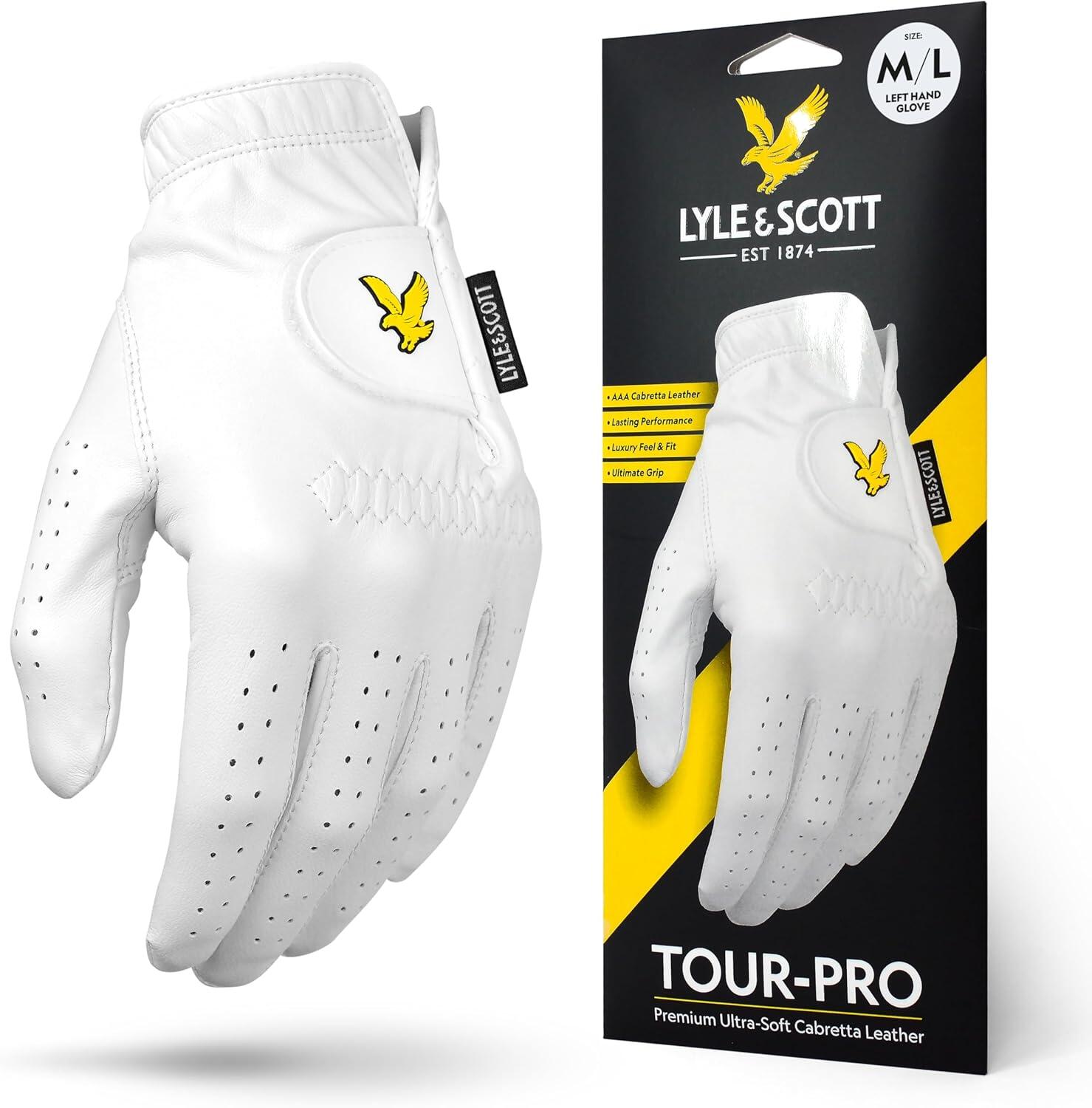 LYLE AND SCOTT Cabretta Leather Golf Glove Left Handed