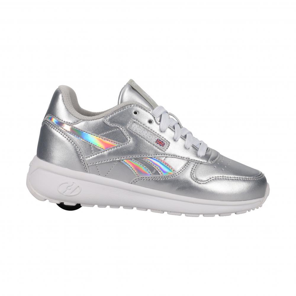 Heelys X Reebok Classic Silver/White Kids Heely Shoe 4/7