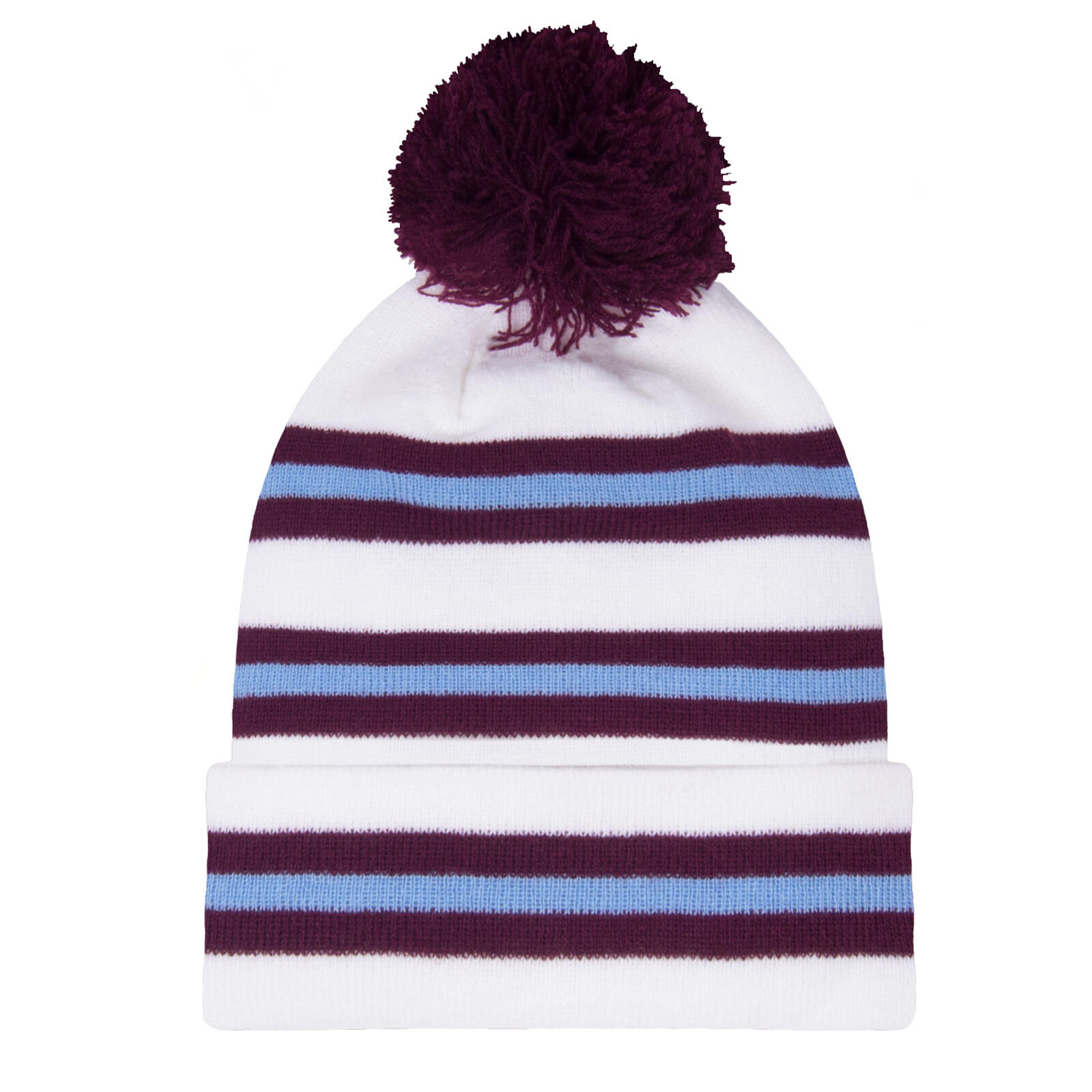 FAN ORIGINALS Fan Originals Retro Football Bobble Hat in West Ham Colours Claret Blue