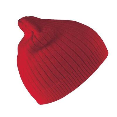 Unisex double knit heavy cotton winter beanie hat (rood)