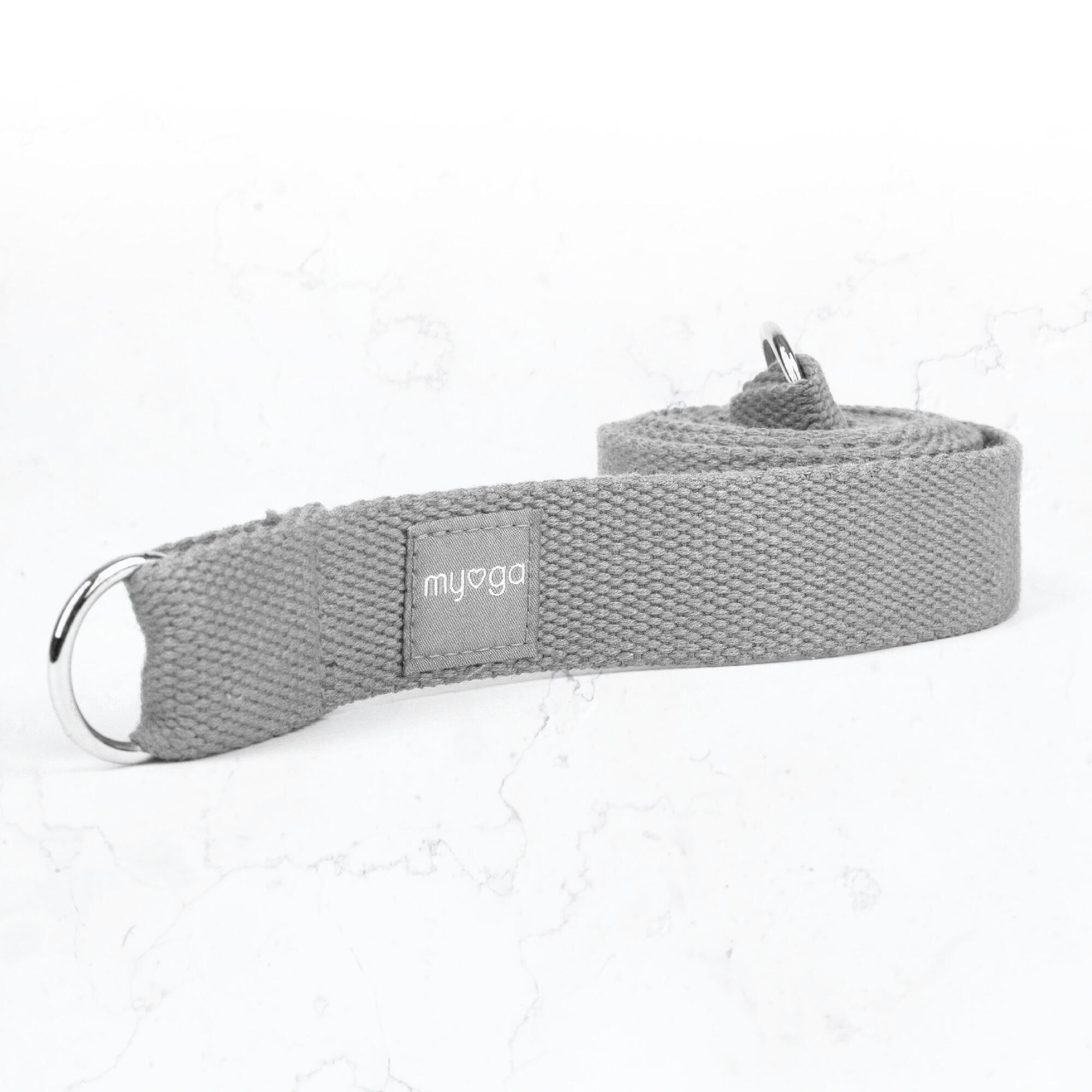 Kork-Yoga Stabilisations-Set aus 2 Kork-Blöcken und einem Yogagurt - Grau 5/7