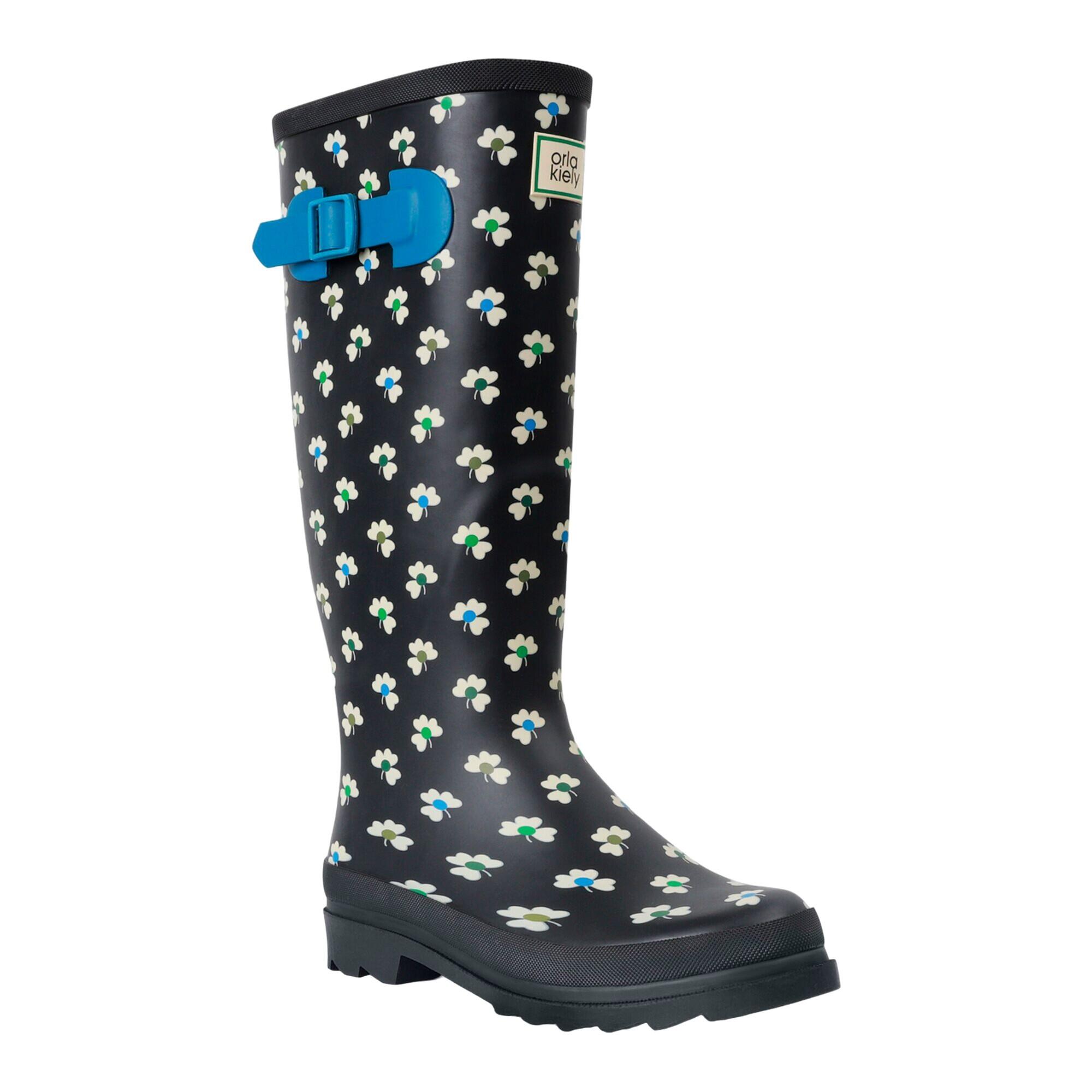 Womens/Ladies Orla Kiely Hi II Clover Wellington Boots (Black) 1/5