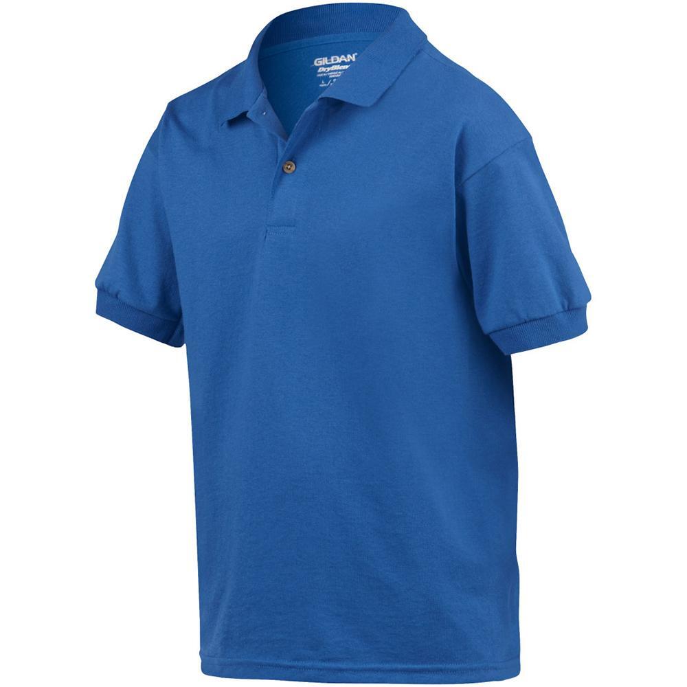 DryBlend Childrens Unisex Jersey Polo Shirt (Koninklijk) 3/4