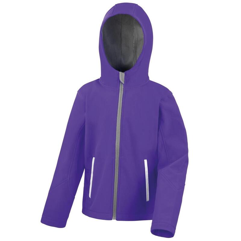 Veste Légère À Capuche Enfant Unisexe (Pourpre/Gris)