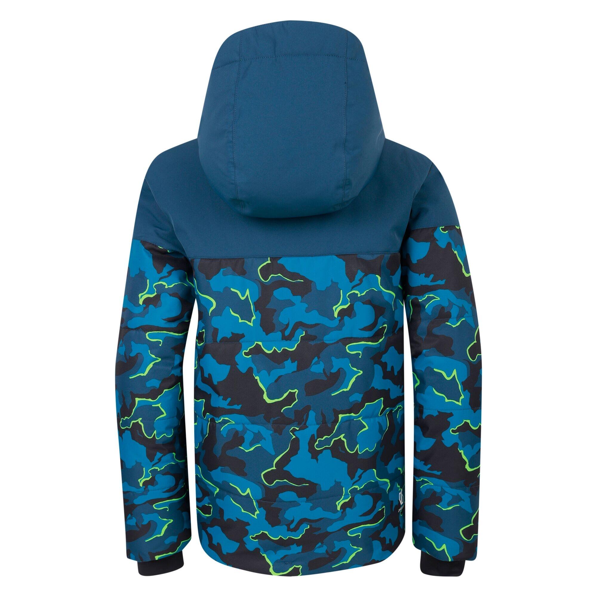 Childrens/Kids Liftie Camo Ski Jacket (Moonlight Denim/Kingfisher Blue) 2/4