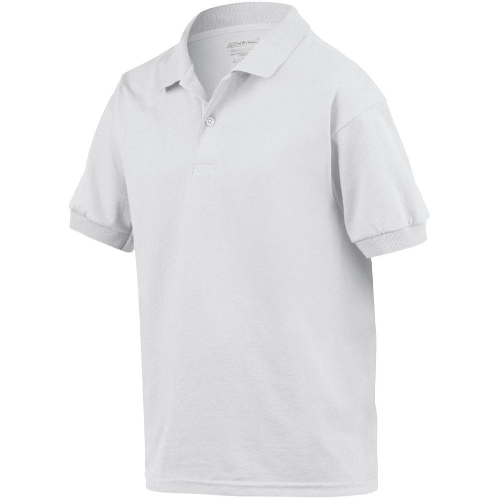 DryBlend Childrens Unisex Jersey Polo Shirt (Wit) 3/4