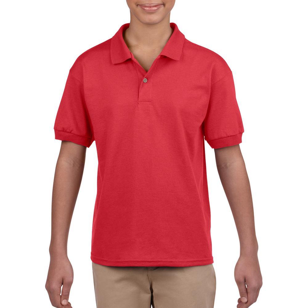 DryBlend Childrens Unisex Jersey Polo Shirt (Red)