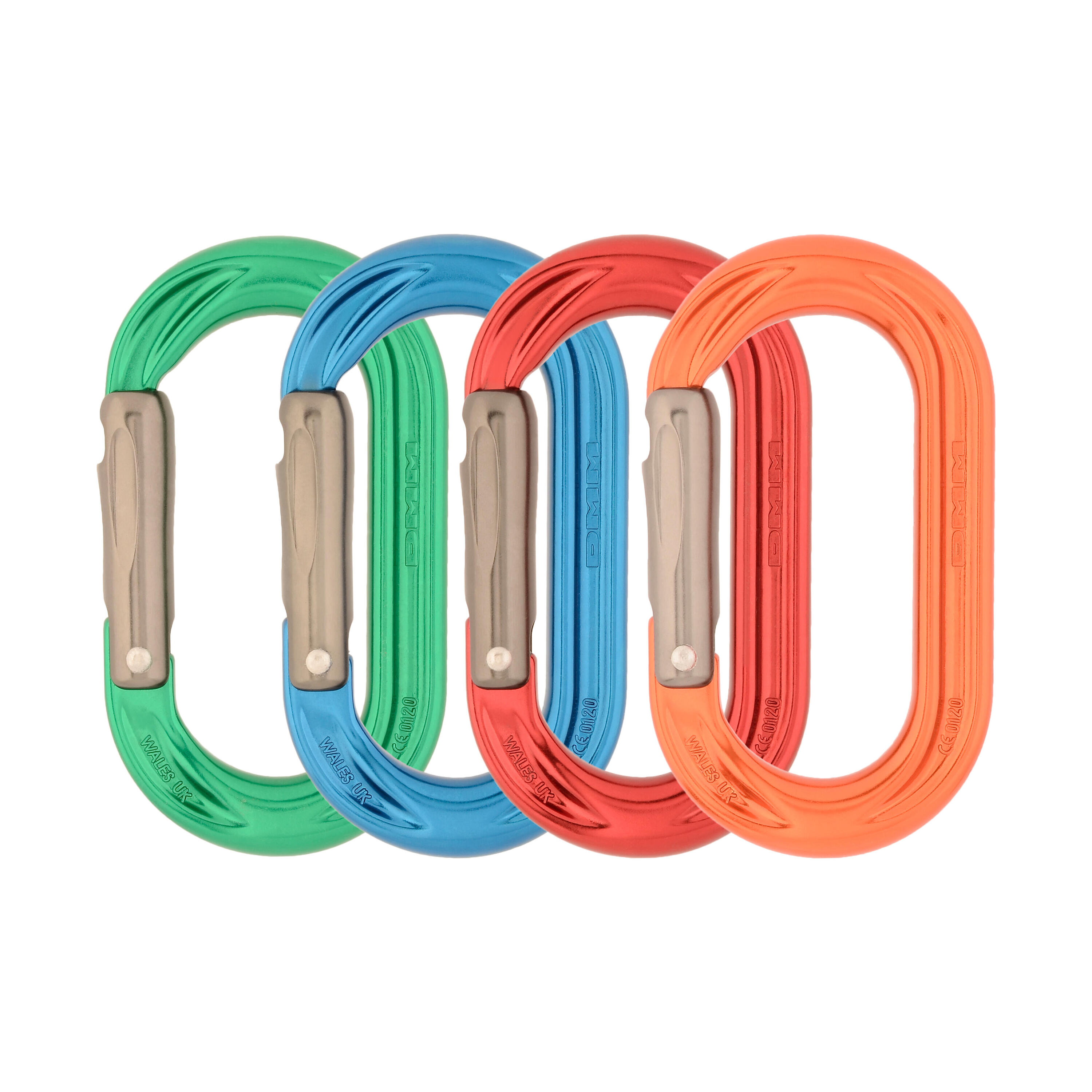 DMM PerfectO Oval Carabiner - 4 Pack - Green/Blue/Red/Orange