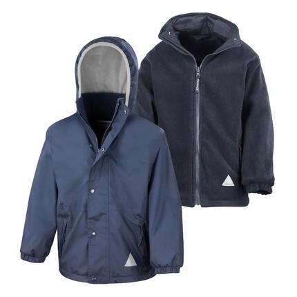 Veste Polaire Réversible Imperméable Enfant Unisexe (Noir/Gris)