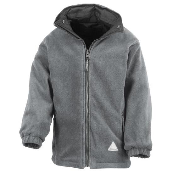Veste Polaire Réversible Imperméable Enfant Unisexe (Noir/Gris)