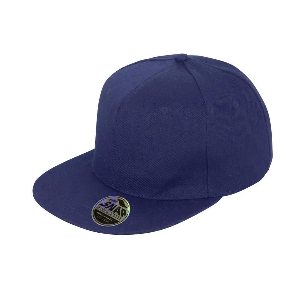 Unisex Core Bronx Original Flat Peak Snapback Solid Colour Cap (Navy Blue)