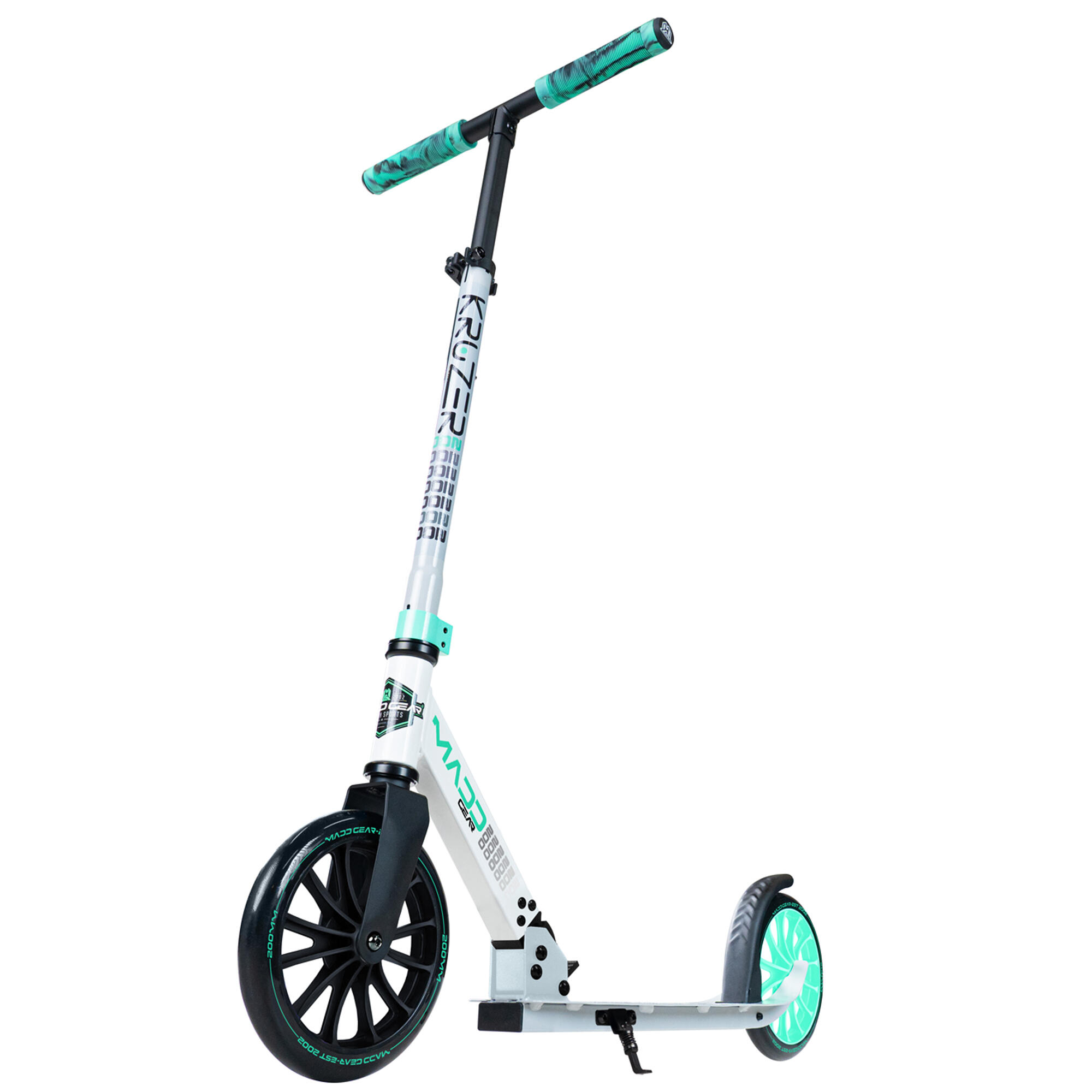 Carve Kruzer V2-200 Big Wheel Commuter Folding Scooter - Grey/Teal 2/7