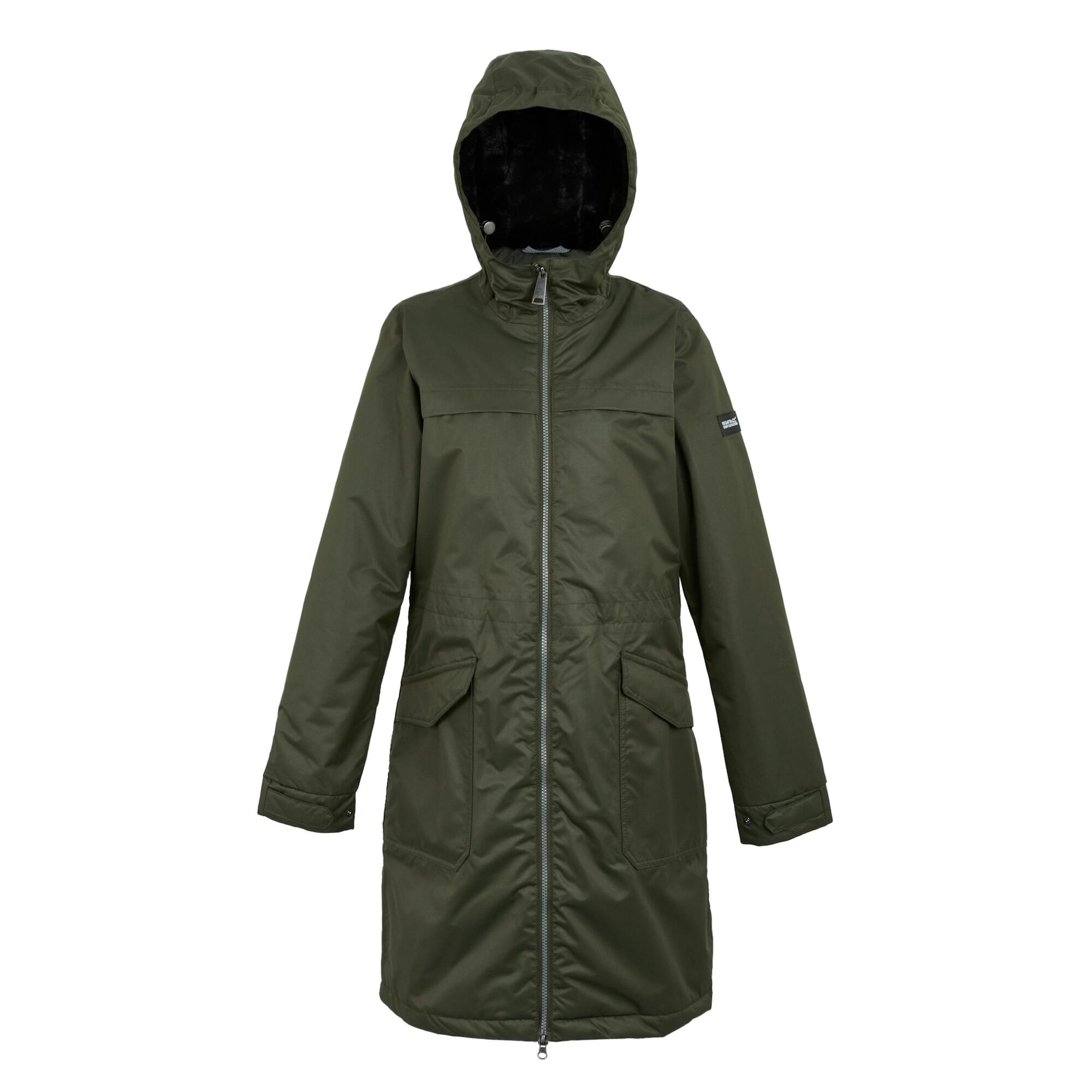 Regatta - Veste Imperméable Romine Femme (kaki Foncé / Noir) - Parka - Noir|vert - S - Decathlon